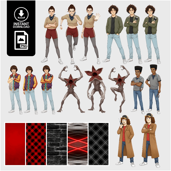 Kit Digital Stranger Things Arquivos em Png 1
