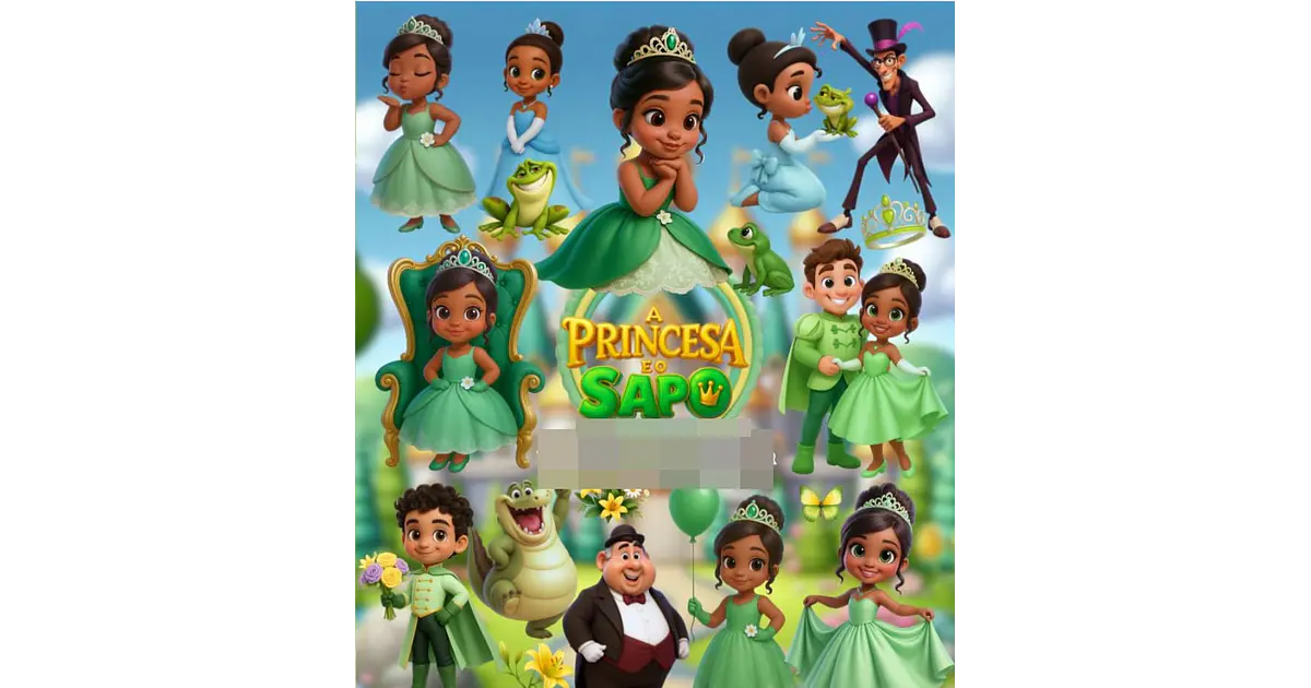 Kit Digital A Princesa e o Sapo 3D Arquivos em Png