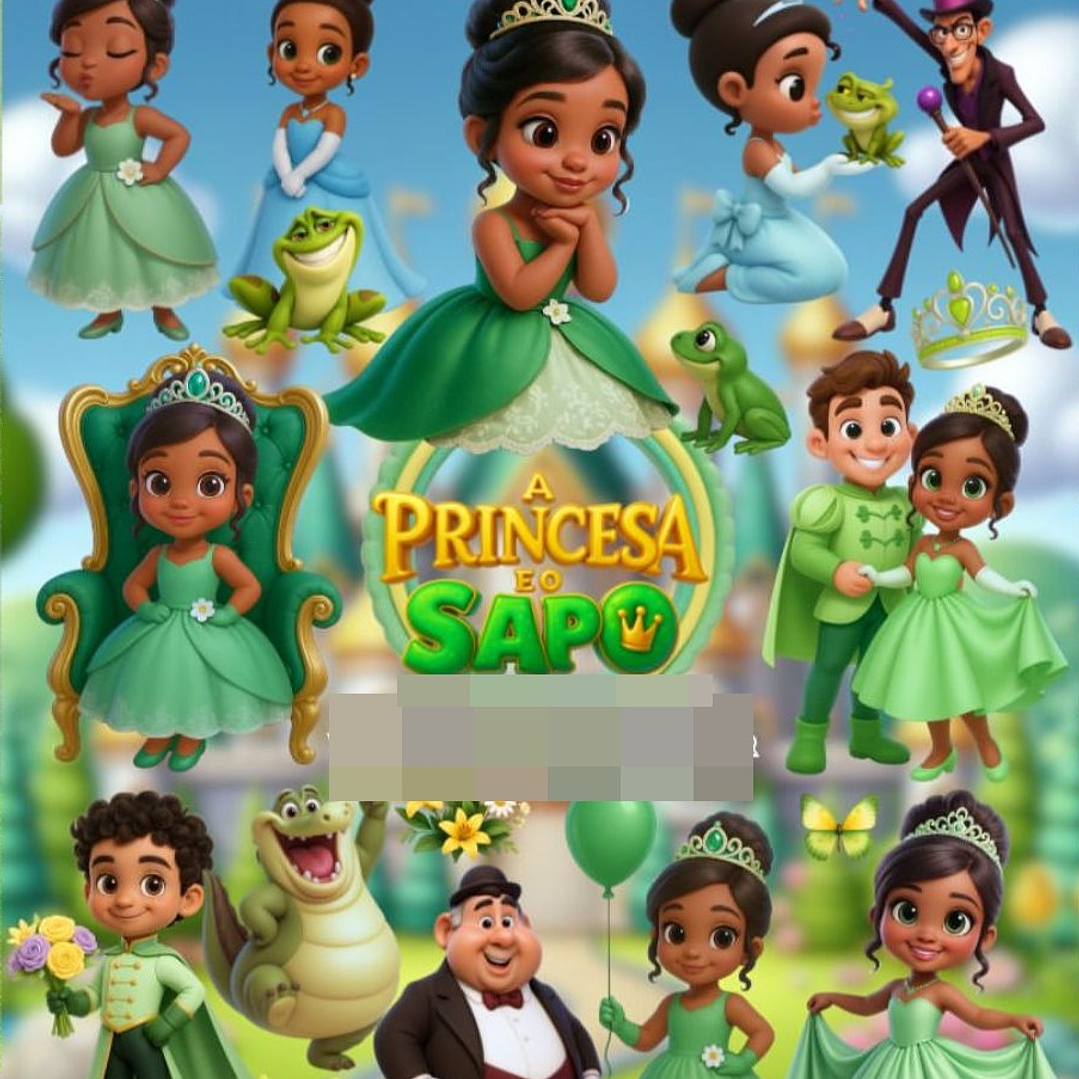 Kit Digital A Princesa e o Sapo 3D Arquivos em Png 1