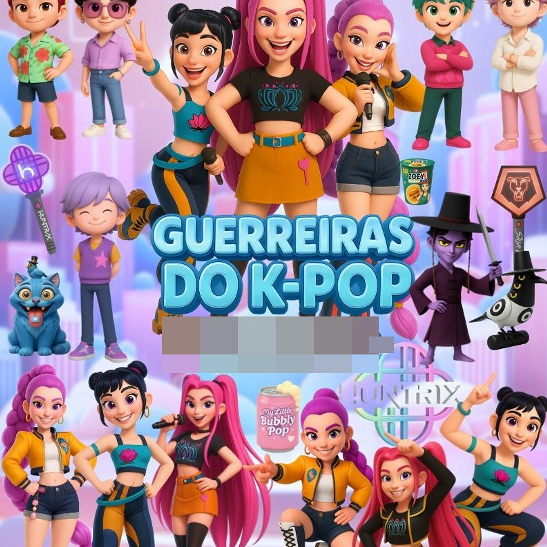 Kit Digital Guerreiras Do K-Pop 3D Cute Arquivos em Png 1