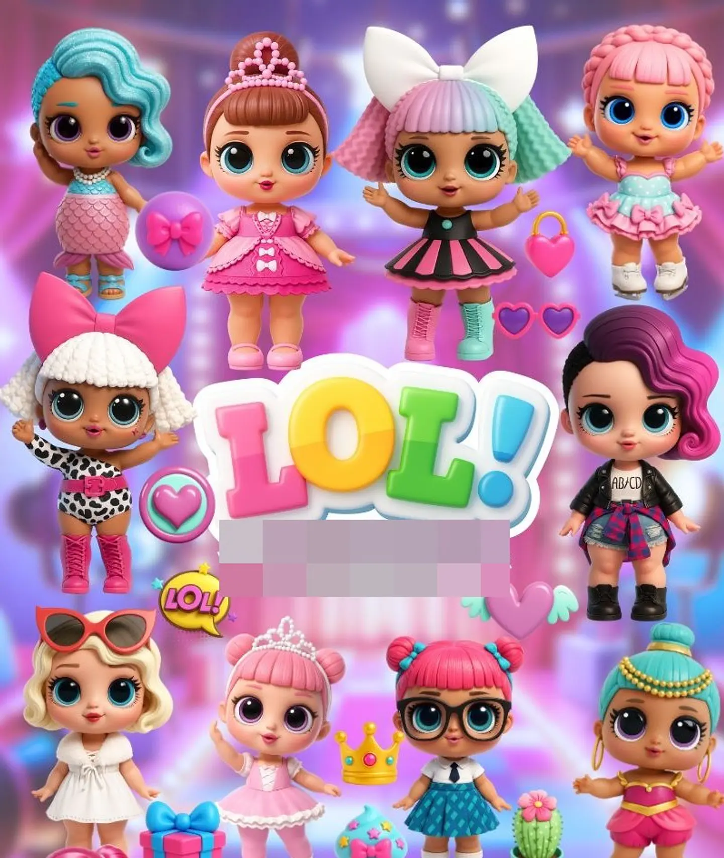 Kit Digital Lol Surprise 3D Arquivos em Png 1