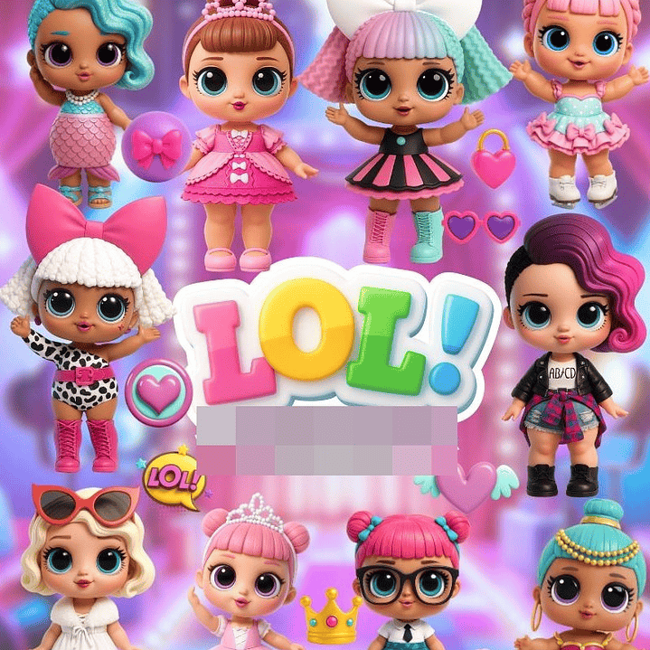 Kit Digital Lol Surprise 3D Arquivos em Png 1