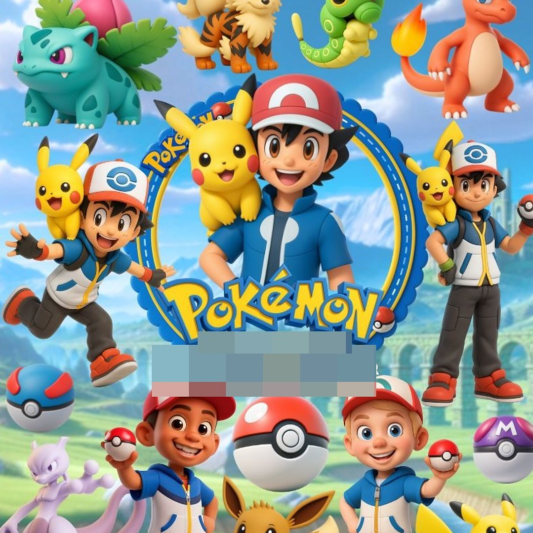 Kit Digital Pokemon II 3D Arquivos em Png 1