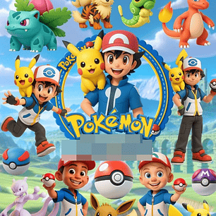 Kit Digital Pokemon II 3D Arquivos em Png