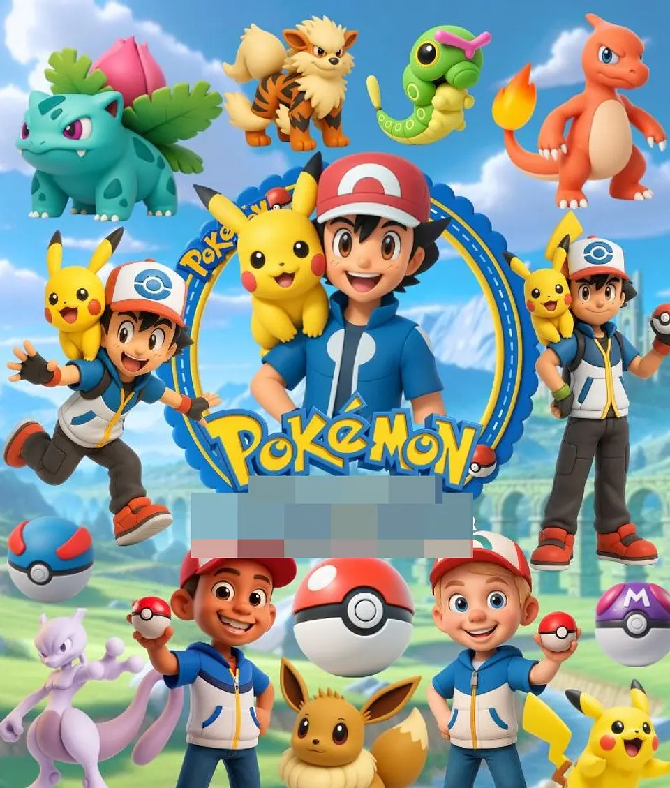 Kit Digital Pokemon II 3D Arquivos em Png 1