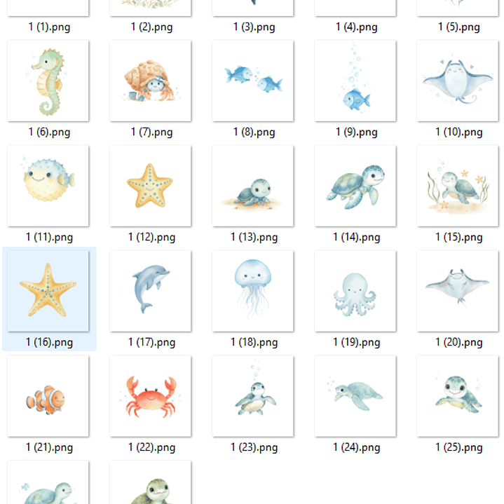 Kit Digital Fundo do Mar Tartaruga Arquivos em Png 2