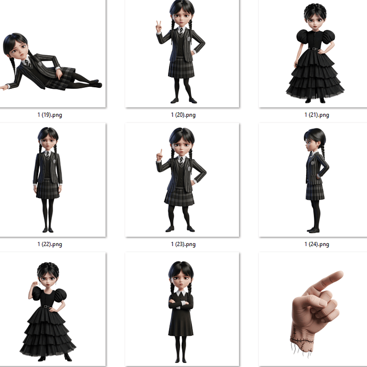 Kit Digital Wandinha Arquivos em Png 2