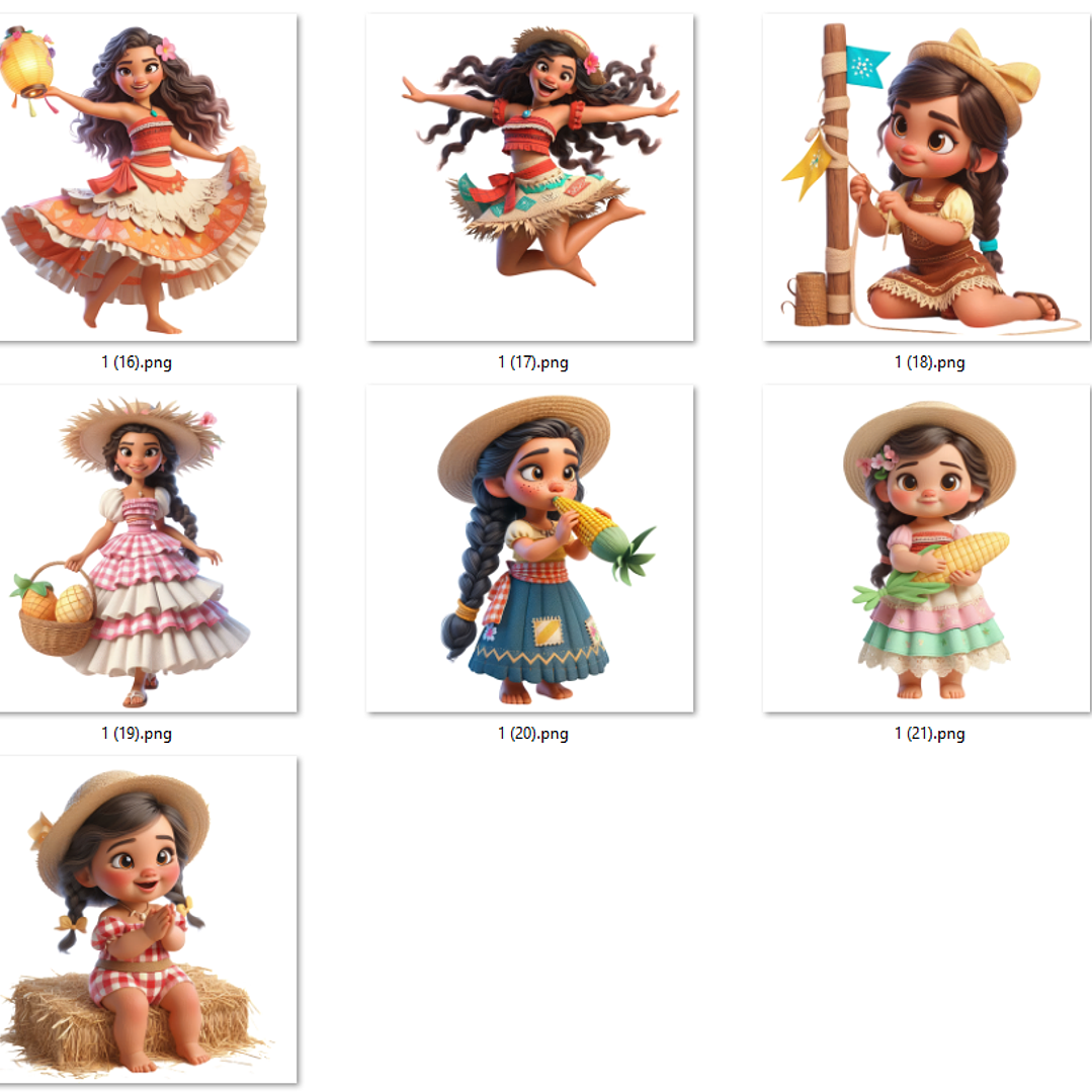 Kit Digital Moana Festa Junina Arquivos em Png 2