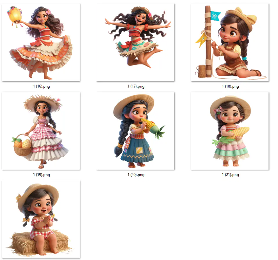 Kit Digital Moana Festa Junina Arquivos em Png 2