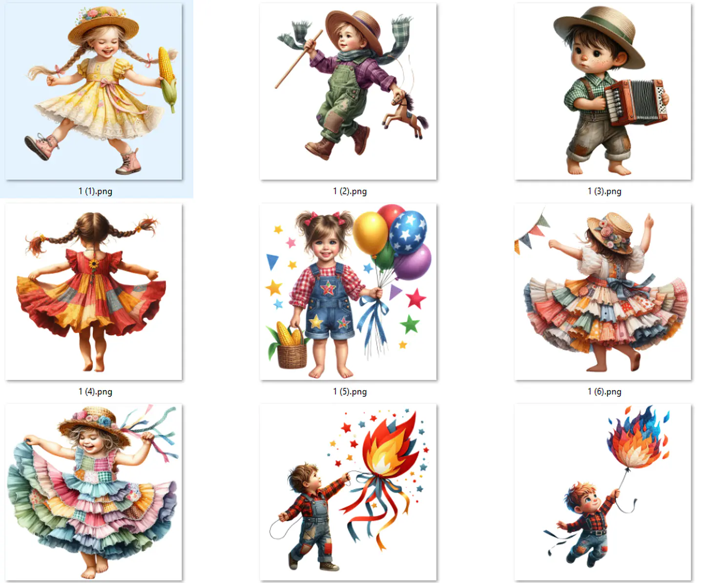 Kit Digital Festa Junina Vintage Arquivos em Png 2