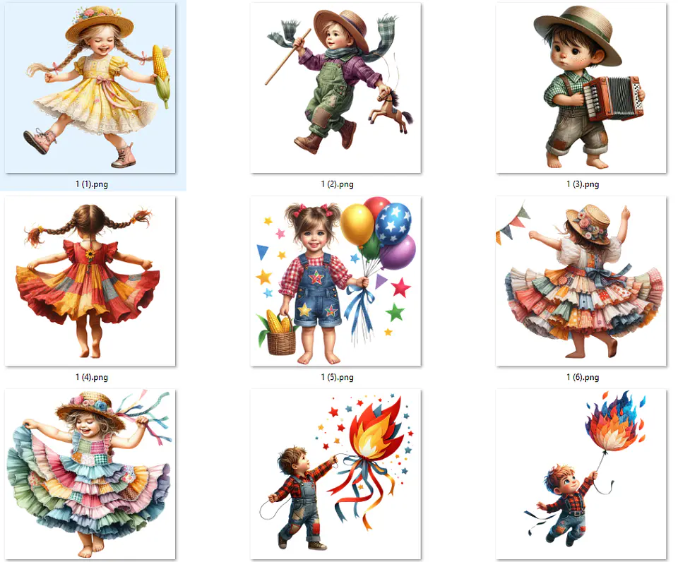 Kit Digital Festa Junina Vintage Arquivos em Png 2