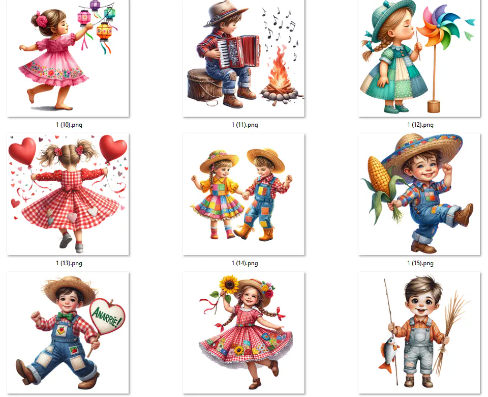 Kit Digital Festa Junina Vintage Arquivos em Png 3