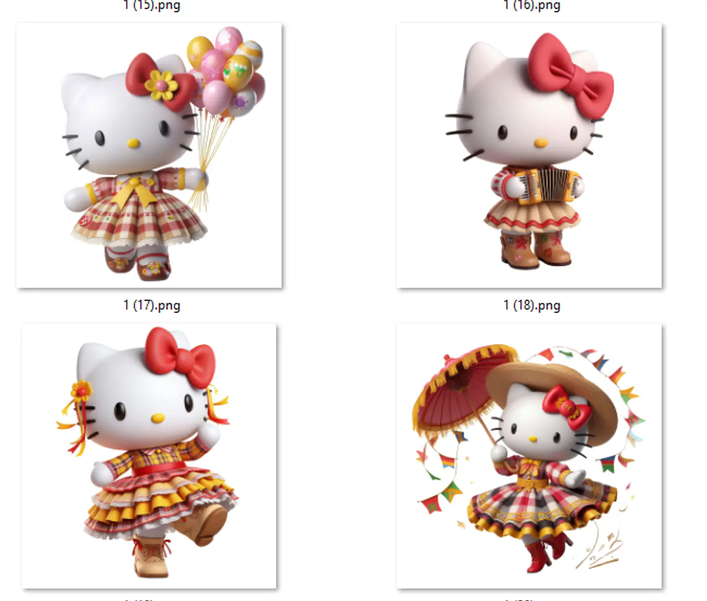 Kit Digital Festa Junina Hello Kitty Arquivos em Png 2