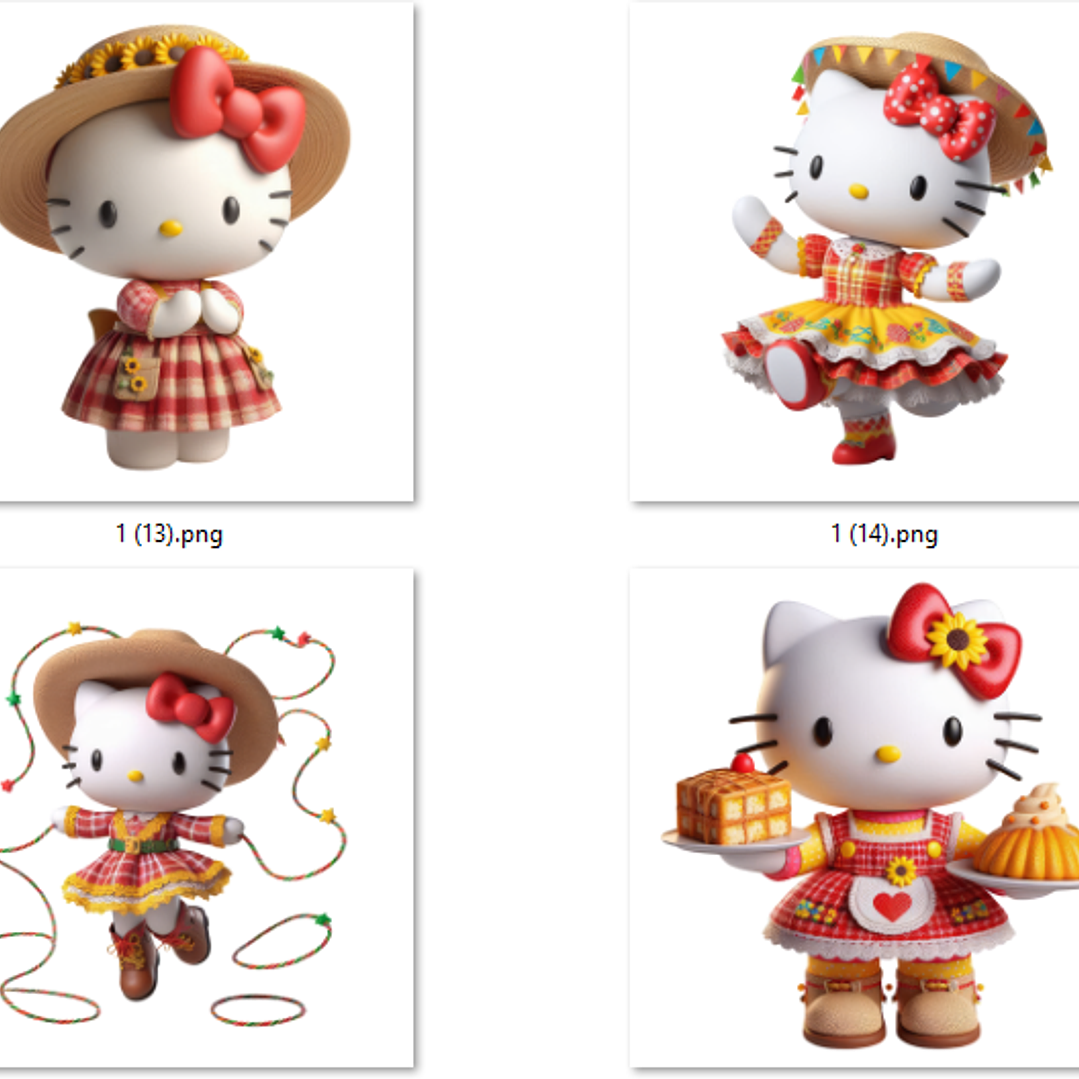 Kit Digital Festa Junina Hello Kitty Arquivos em Png 3