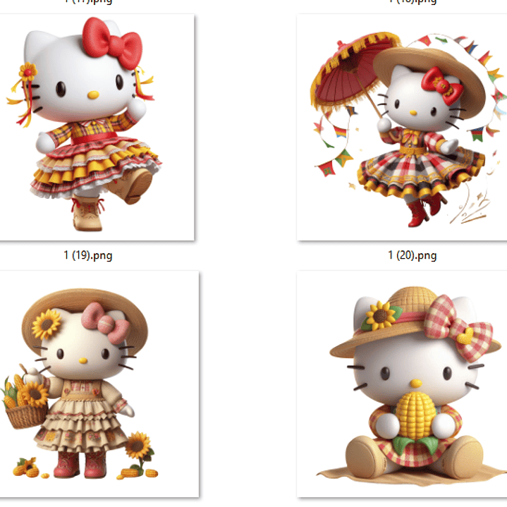 Kit Digital Festa Junina Hello Kitty Arquivos em Png 4