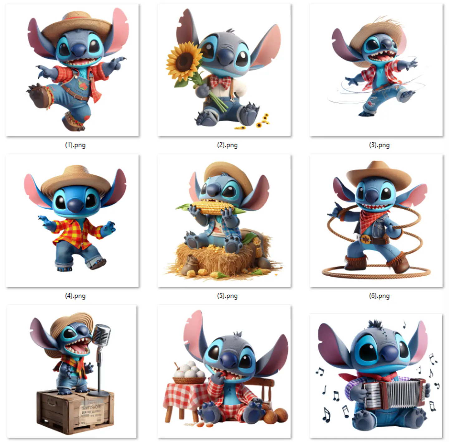 Kit Digital Festa Junina Stitch Arquivos em Png 2