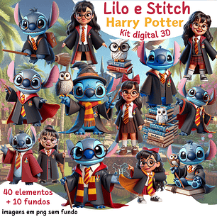 Kit Digital Lilo & Stitch Harry Potter Arquivos em Png