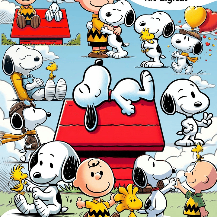 Kit Digital Snoopy Arquivos em Png 1
