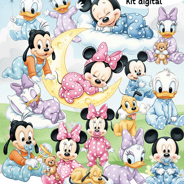 Kit Digital Turma do Mickey Baby Arquivos em Png 1