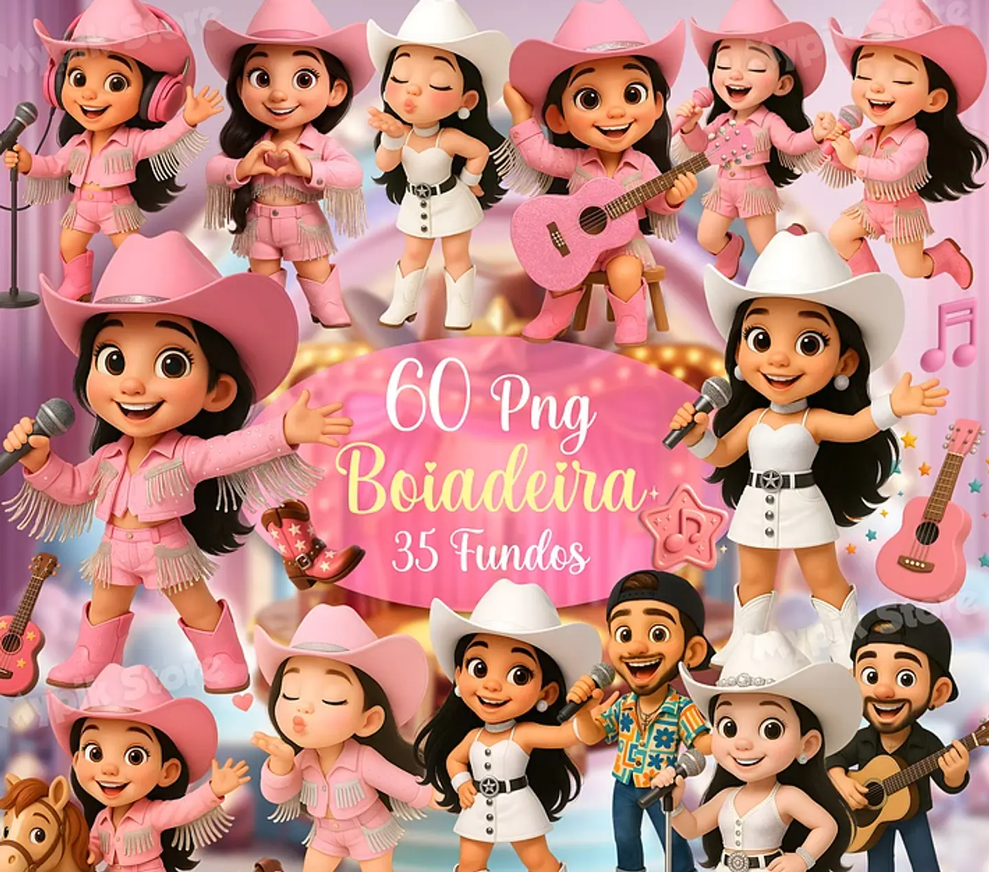 Kit Digital Boiadeira Arquivos em Png  1