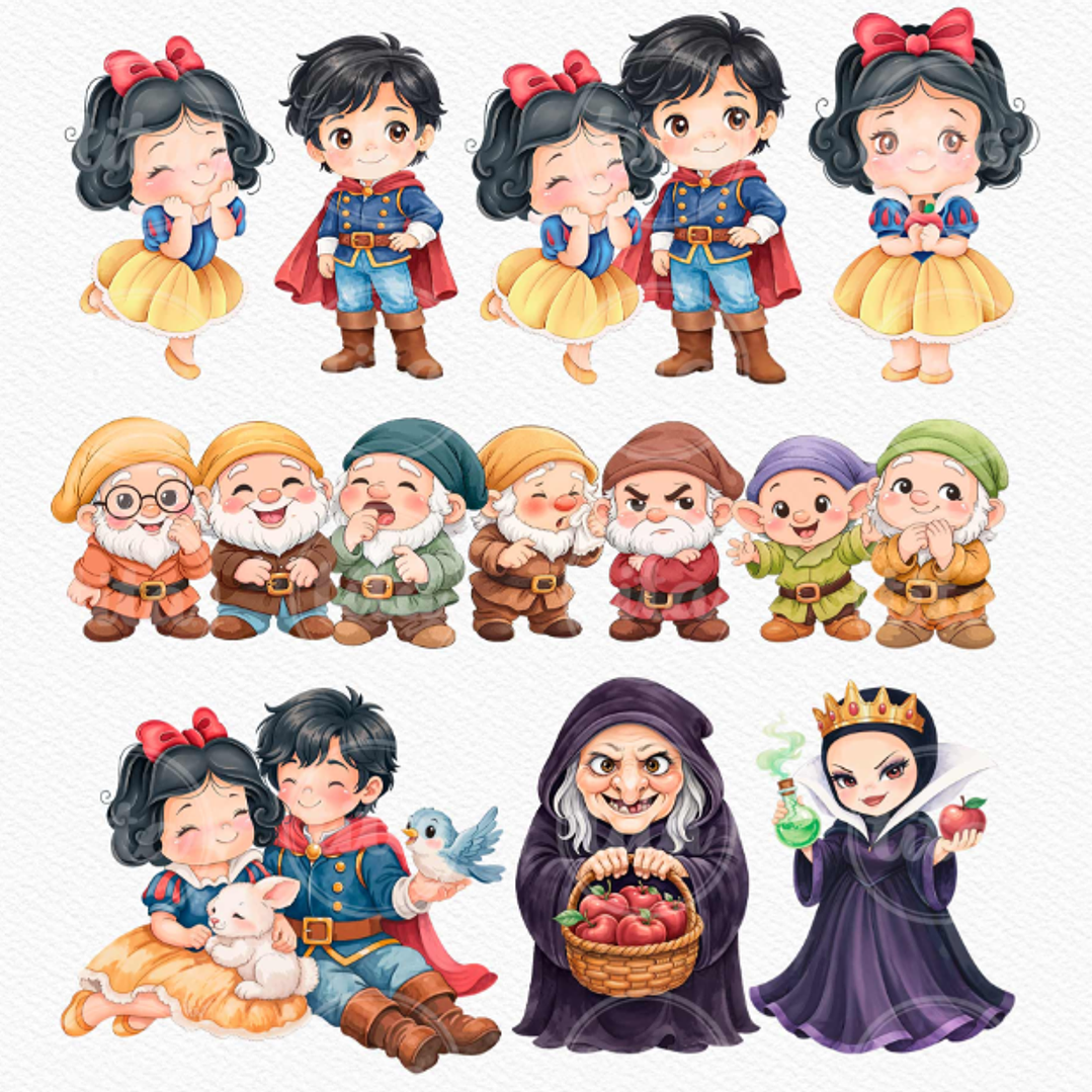 Kit Digital Princesas Era uma Vez Arquivos em Png 3