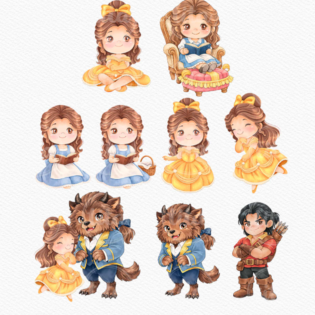 Kit Digital Princesas Era uma Vez Arquivos em Png 6