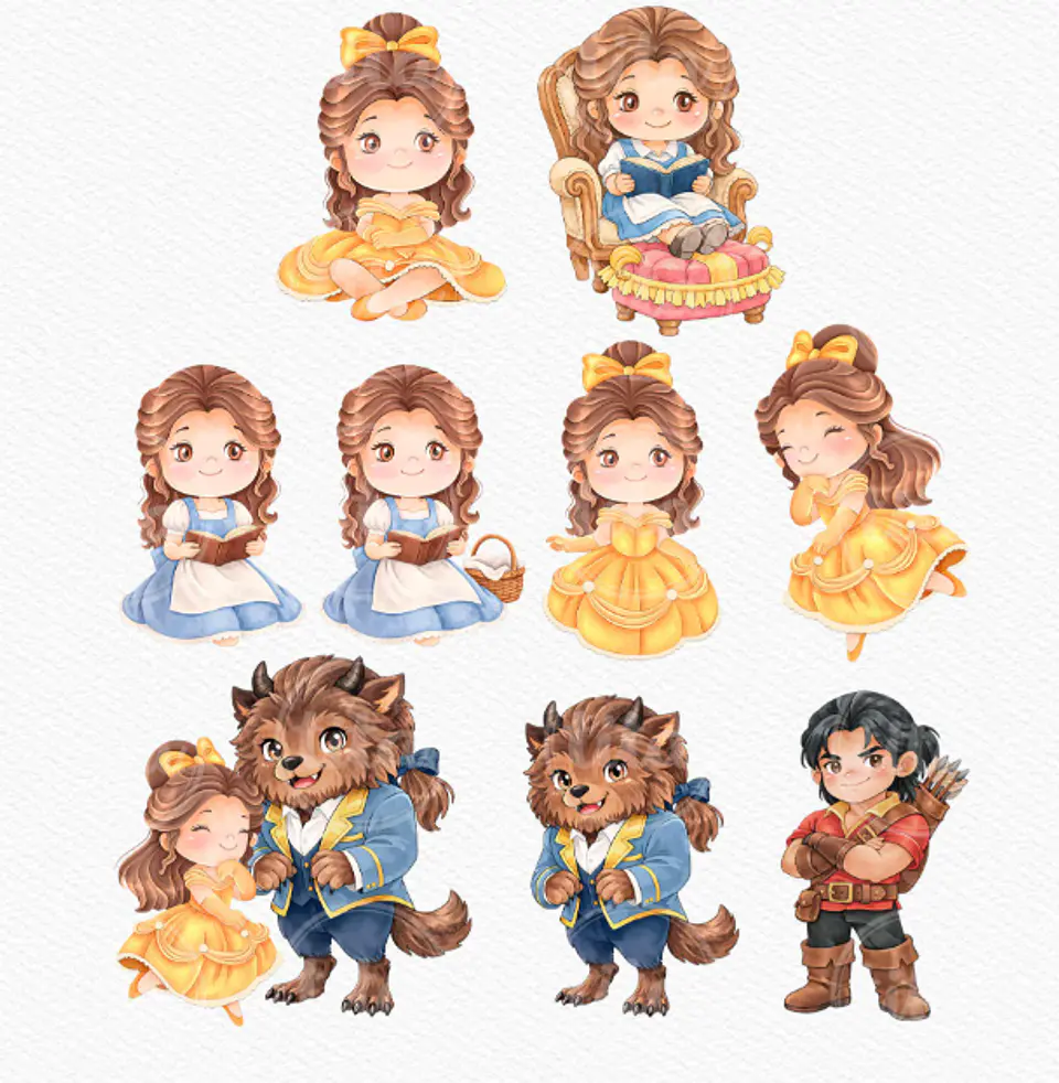 Kit Digital Princesas Era uma Vez Arquivos em Png 6