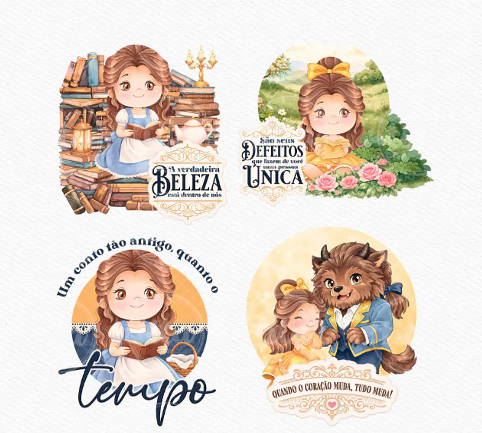 Kit Digital Princesas Era uma Vez Arquivos em Png 11