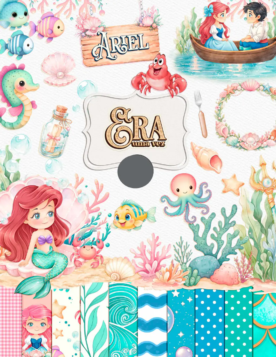 Kit Digital Princesas Era uma Vez Arquivos em Png 12