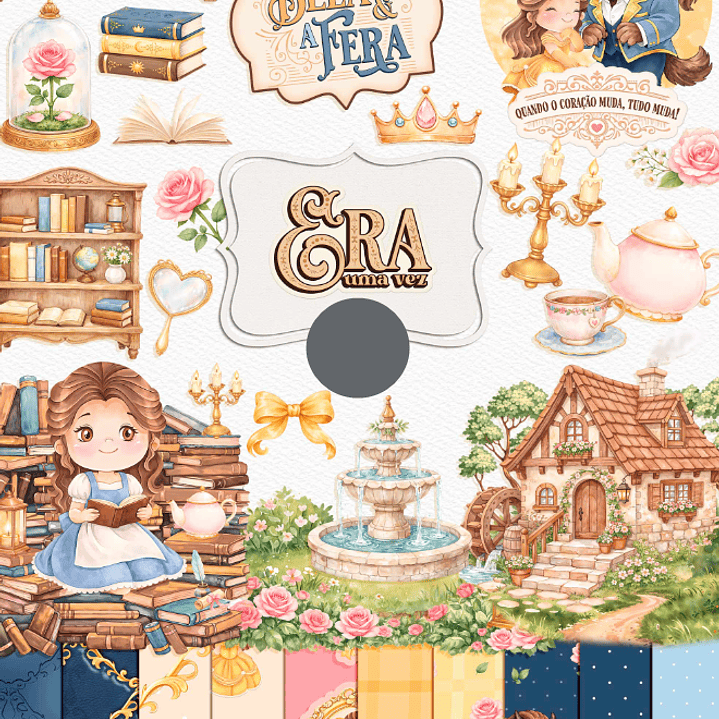 Kit Digital Princesas Era uma Vez Arquivos em Png 15
