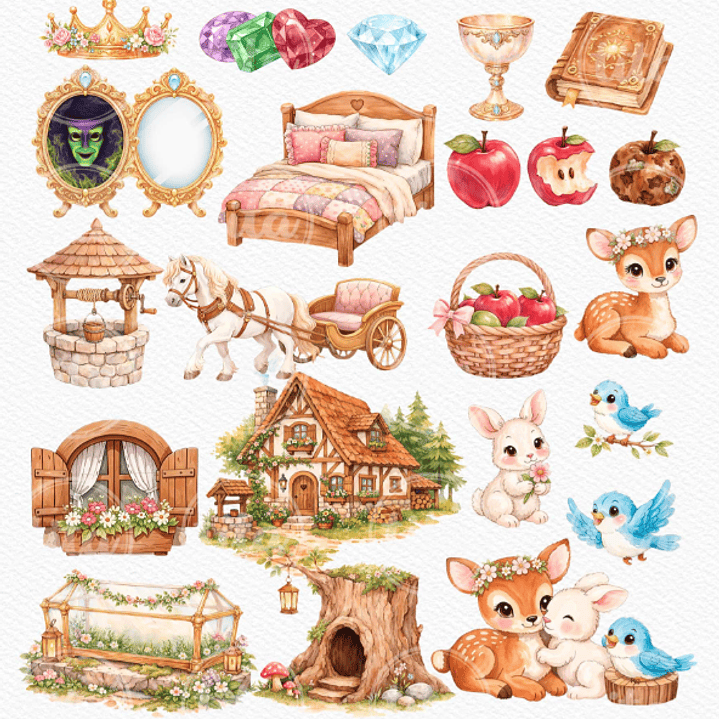 Kit Digital Princesas Era uma Vez Arquivos em Png 16