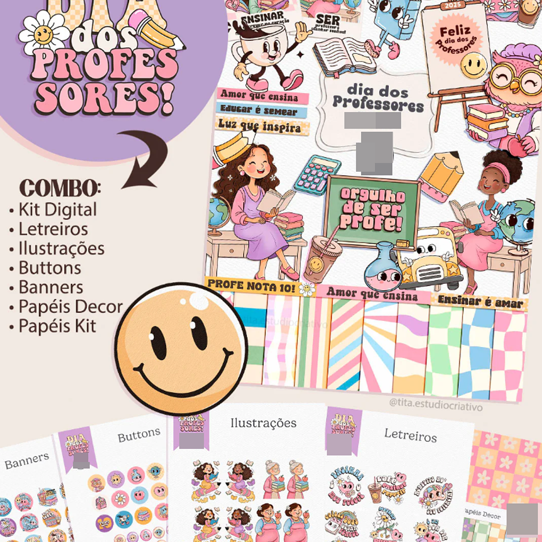 Kit Digital Dia dos Professores Arquivos em Png 1