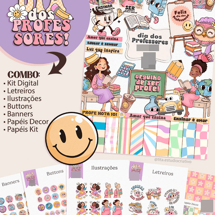 Kit Digital Dia dos Professores Arquivos em Png 1