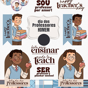 Kit Digital Dia dos Professores Homem Arquivos em Png