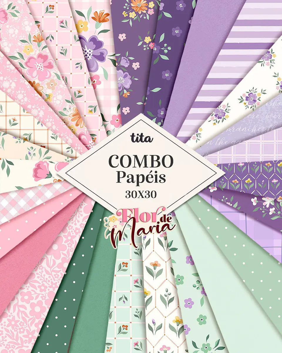 Kit Digital Combo Flor de Maria + Encadernação Arquivos em Png  2