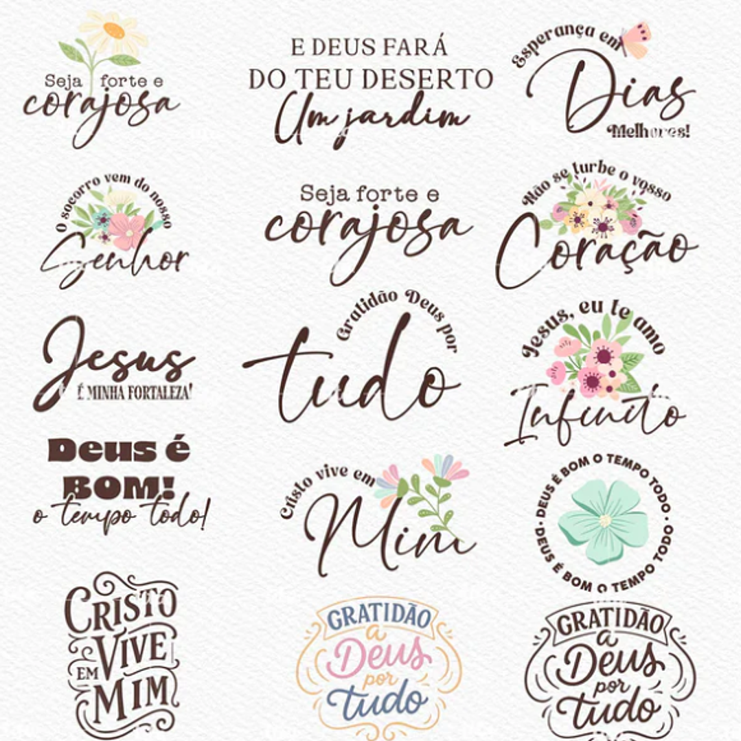 Kit Digital Tempo de Fé Aquarelado Arquivos em Png  3