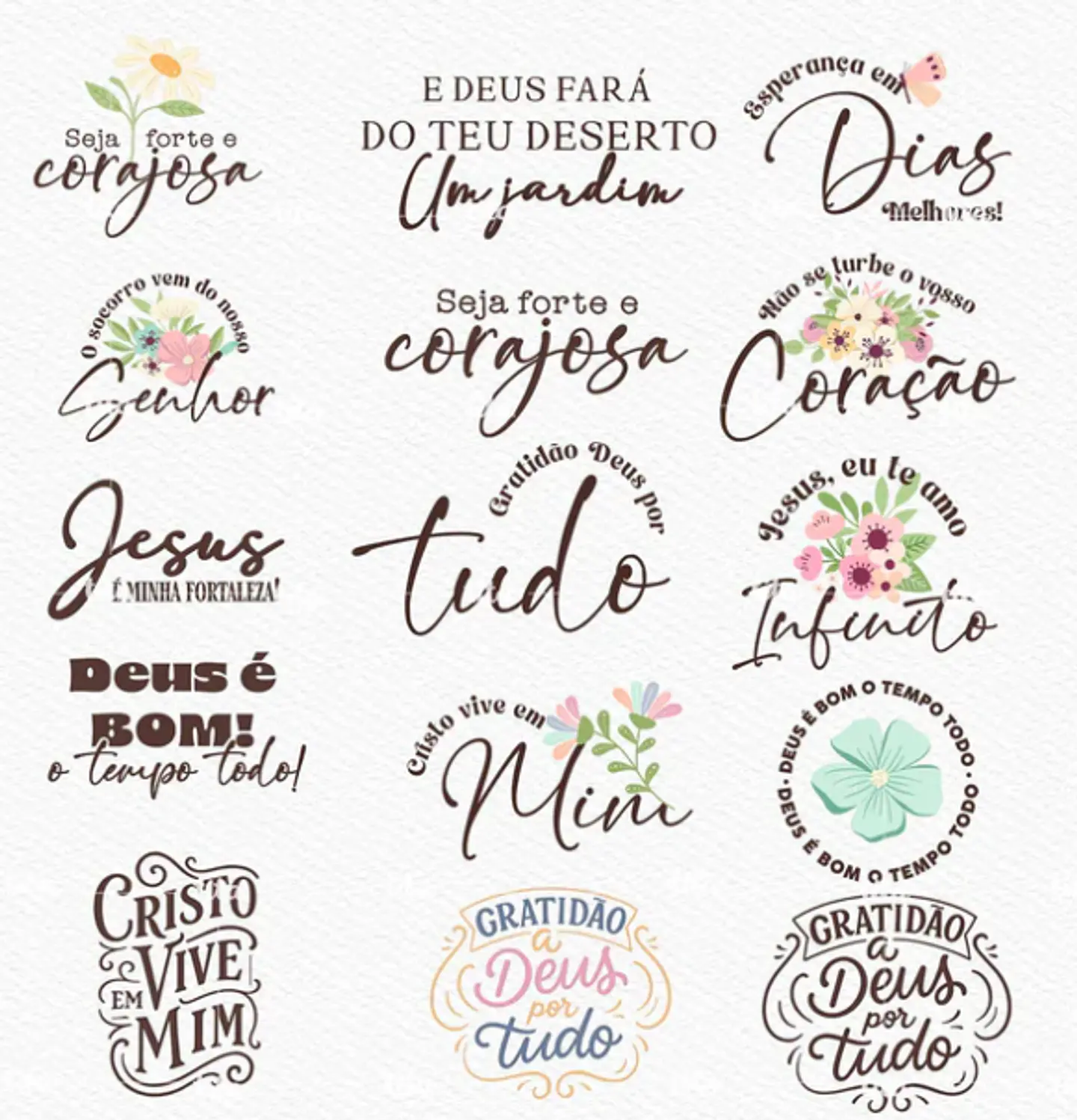 Kit Digital Tempo de Fé Aquarelado Arquivos em Png  3