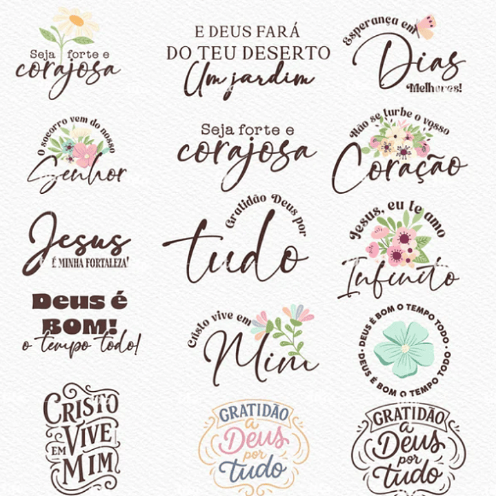 Kit Digital Tempo de Fé Aquarelado Arquivos em Png  3