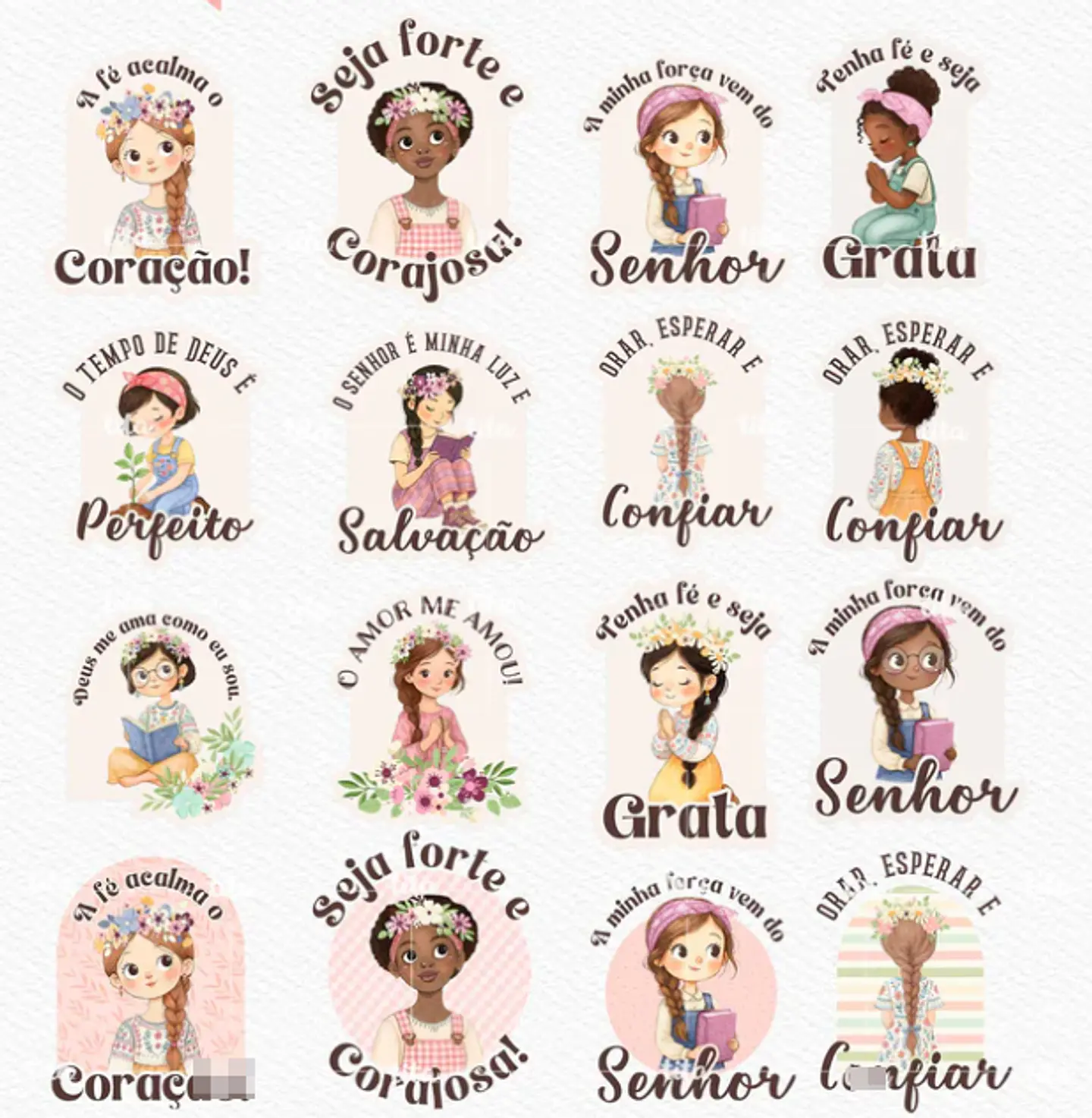 Kit Digital Tempo de Fé Aquarelado Arquivos em Png  4