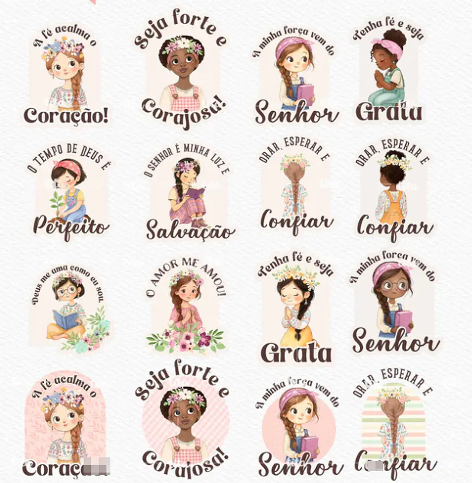 Kit Digital Tempo de Fé Aquarelado Arquivos em Png  4