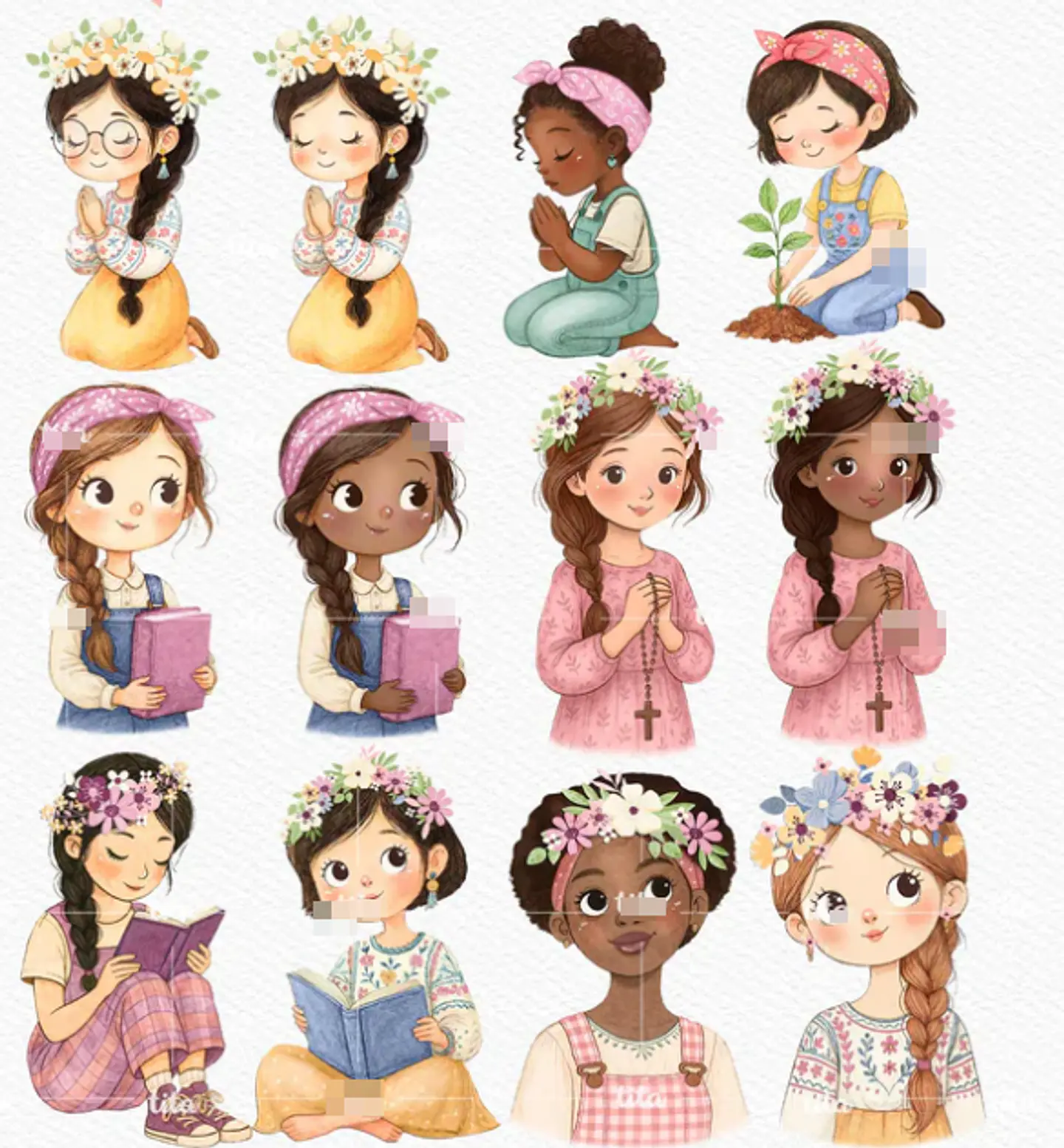 Kit Digital Tempo de Fé Aquarelado Arquivos em Png  5