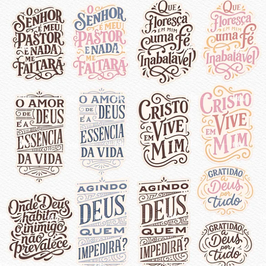 Kit Digital Tempo de Fé Aquarelado Arquivos em Png  6