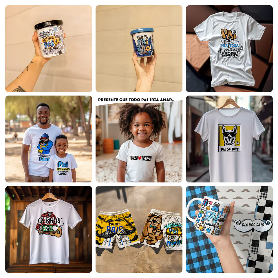 Kit Digital Dia dos Pais Completo Arquivos em Png  4