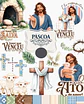 Kit Digital Mega combo Páscoa Cristã e Coelhinhos e Printables Aquarelado Arquivos em Png - Thumbnail 1