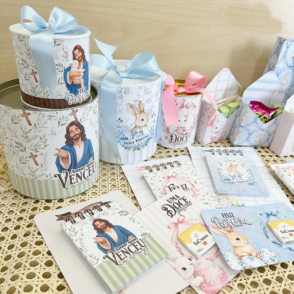 Kit Digital Mega combo Páscoa Cristã e Coelhinhos e Printables Aquarelado Arquivos em Png 7