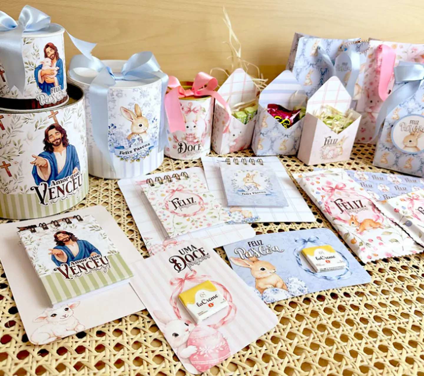 Kit Digital Mega combo Páscoa Cristã e Coelhinhos e Printables Aquarelado Arquivos em Png 9