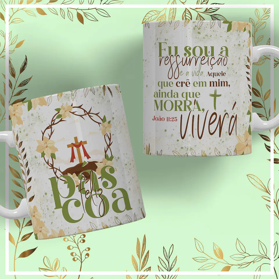 11 Artes para Caneca Páscoa Arquivo Editável 9