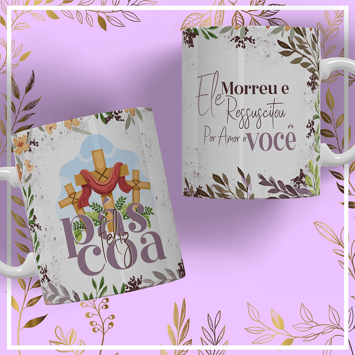 11 Artes para Caneca Páscoa Arquivo Editável 11