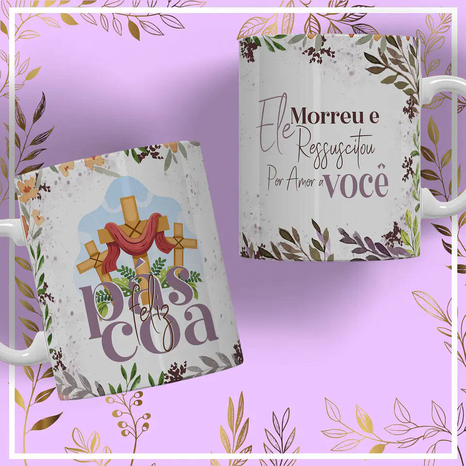 11 Artes para Caneca Páscoa Arquivo Editável 11