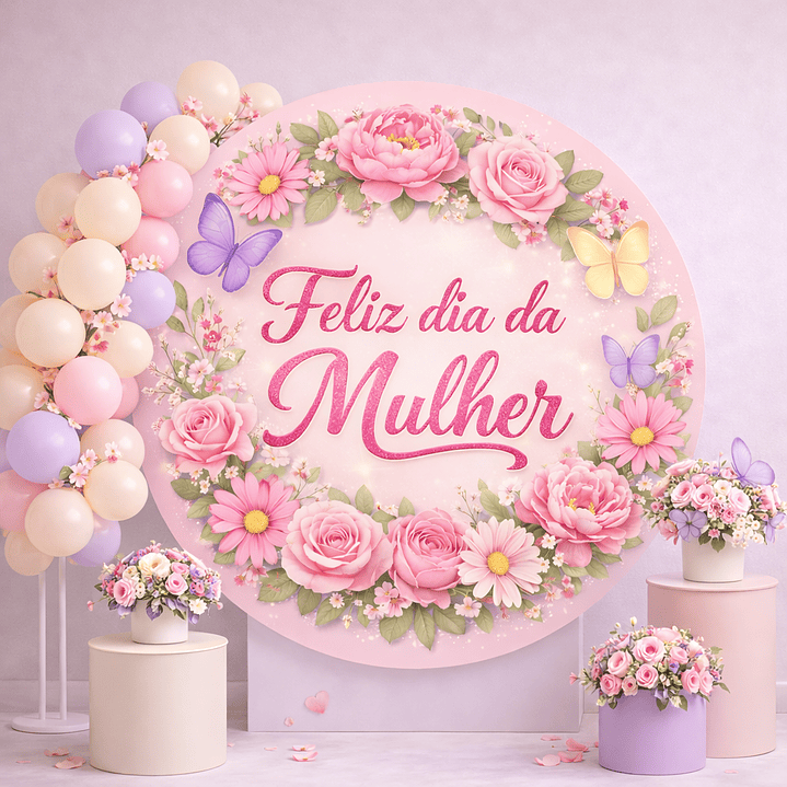 12 Artes para Painéis Redondo Dia das Mulheres Arquivo em Png 1
